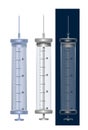 Reusable medical glass transparent and frosted syringes for injection and vaccination